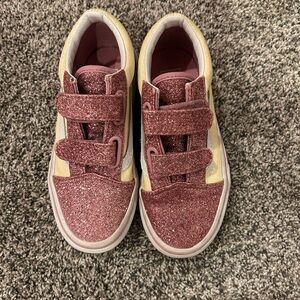 Vans Kids Sparkly Sneakers - Pink and Cream- excellent condition